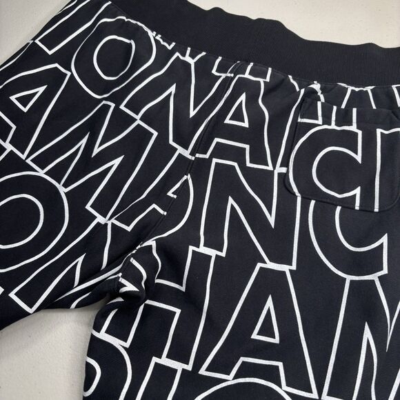 Champion Reverse Weave AOP Mens XL Black White Script Logo Joggers Sweatpants - Picture 3 of 12